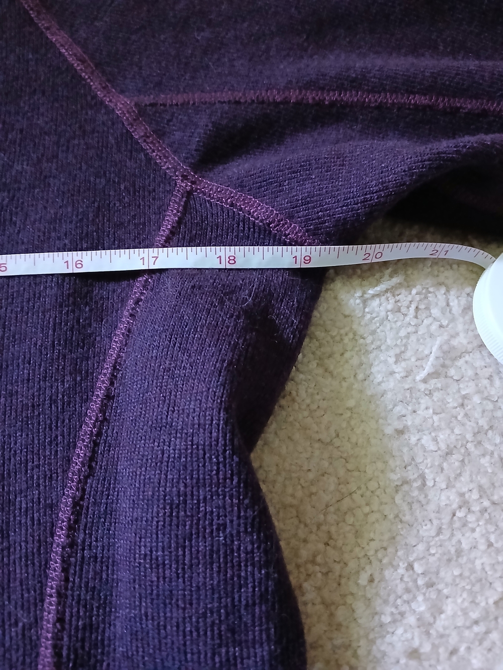 Women’s Purple Funnel-Neck Sweater with Contrast Stitching - Picture 2 of 8